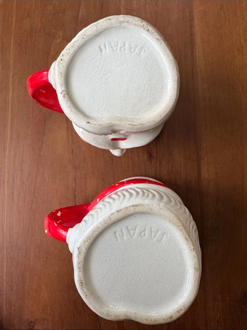 Crazed & Chippy Vintage Santa Mugs